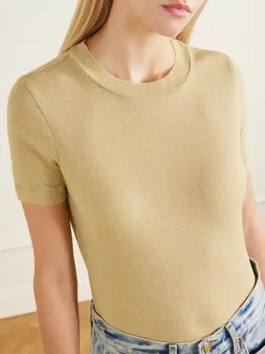 B SIDES Vivien Ribbed Cotton-blend T-shirt | Thumbnail 5 B SIDES Vivien Ribbed Cotton-blend T-shirt | Thumbnail 5
