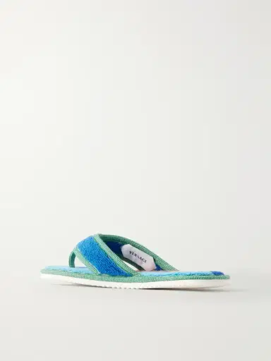 Versace Striped Cotton-terry Flip Flops | Thumbnail 2