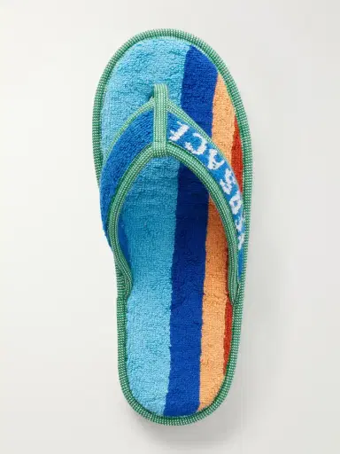 Versace Striped Cotton-terry Flip Flops | Thumbnail 5
