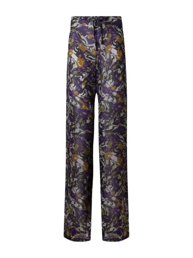Dries Van Noten Printed Georgette Straight-leg Pants