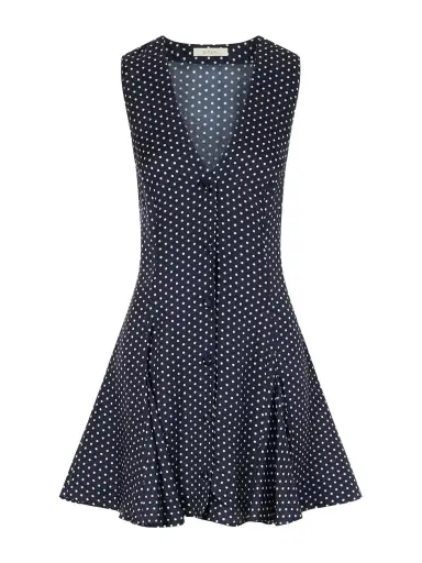 DÔEN Aubrey Polka-dot Silk-blend Twill Mini Dress | Thumbnail 1 DÔEN Aubrey Polka-dot Silk-blend Twill Mini Dress | Thumbnail 1