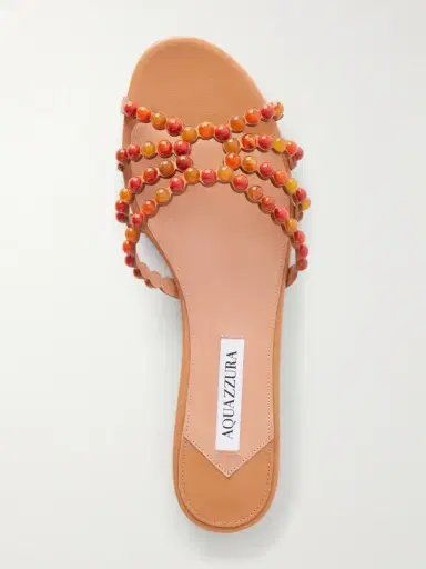 Aquazzura Gemma Embellished Leather Sandals | Thumbnail 6