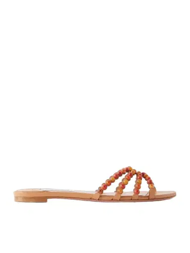 Aquazzura Gemma Embellished Leather Sandals | Thumbnail 1