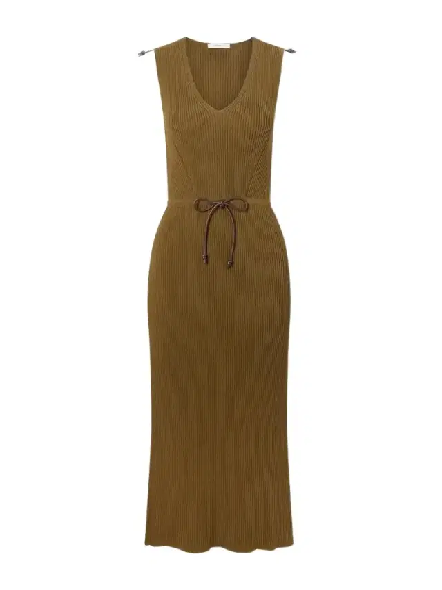 Fado Cotton-blend Ribbed-knit Midi Dress