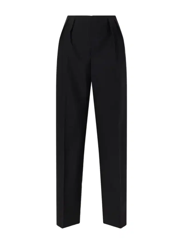 Pleated Wool Straight-leg Pants