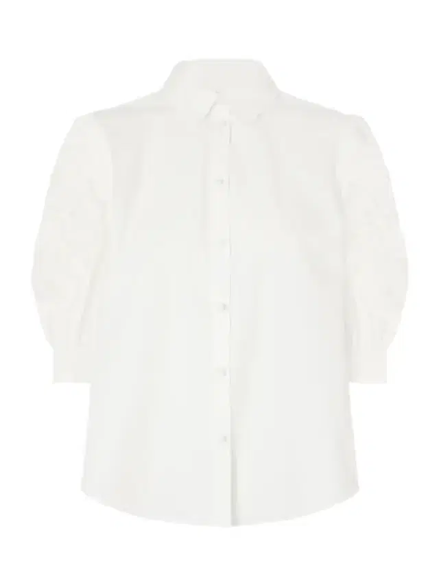 Valentino Garavani Broderie Anglaise-trimmed Cotton-poplin Shirt