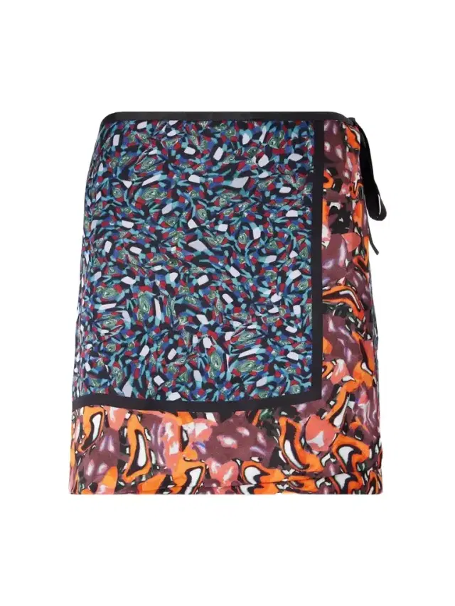 Dries Van Noten Gabrinas Printed Satin Wrap Mini Skirt