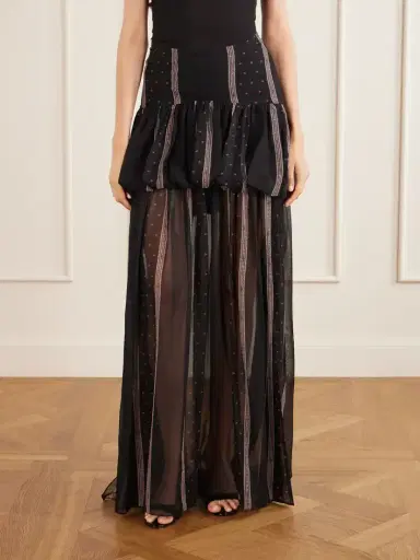 LIBEROWE Nina Striped Peplum Silk Maxi Skirt | Thumbnail 3 LIBEROWE Nina Striped Peplum Silk Maxi Skirt | Thumbnail 3
