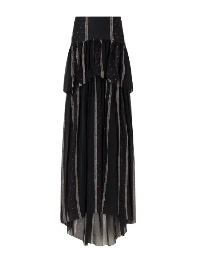 Nina Striped Peplum Silk Maxi Skirt