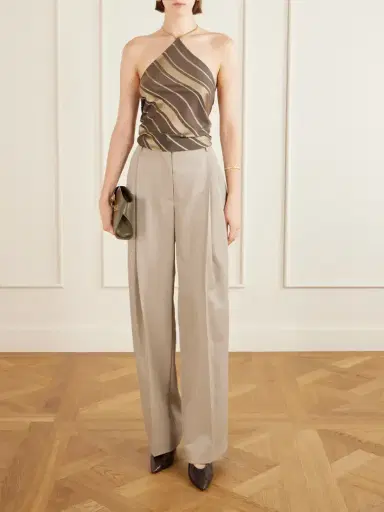 Stella McCartney Striped Open-back Satin Tank | Thumbnail 2