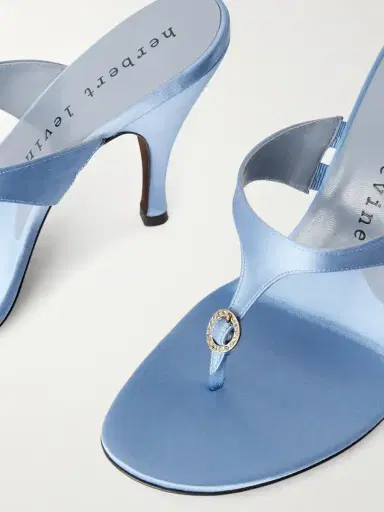 Herbert Levine Kiss And Tell 100 Embellished Satin Thong Sandals | Thumbnail 5 Herbert Levine Kiss And Tell 100 Embellished Satin Thong Sandals | Thumbnail 5