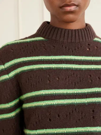 Marni Cropped Striped Open-knit Cashmere Sweater | Thumbnail 5 Marni Cropped Striped Open-knit Cashmere Sweater | Thumbnail 5