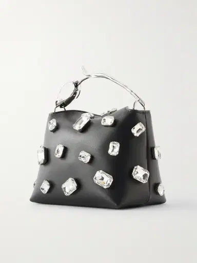 Erdem Bloom Mini Crystal-embellished Leather Clutch | Thumbnail 4