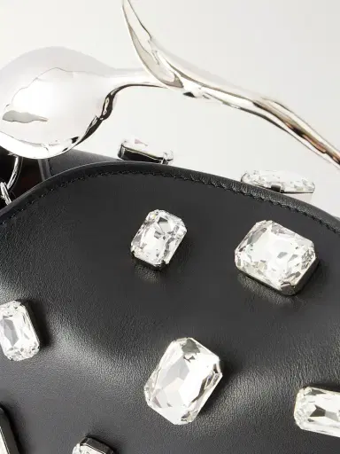 Erdem Bloom Mini Crystal-embellished Leather Clutch | Thumbnail 5