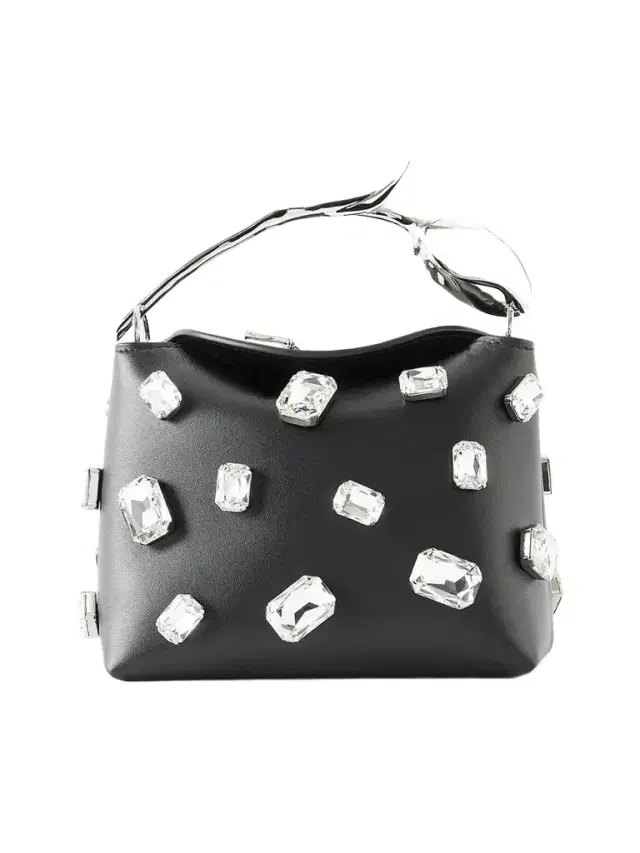 Erdem Bloom Mini Crystal-embellished Leather Clutch