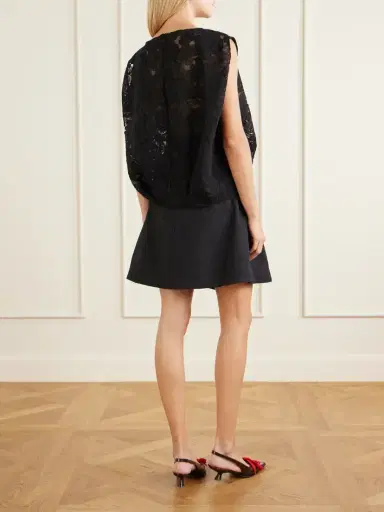 Simone Rocha Cropped Floral-embroidered Lace Blouse | Thumbnail 3 Simone Rocha Cropped Floral-embroidered Lace Blouse | Thumbnail 3