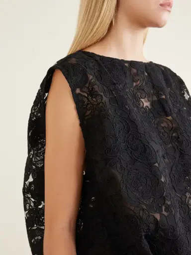 Simone Rocha Cropped Floral-embroidered Lace Blouse | Thumbnail 4 Simone Rocha Cropped Floral-embroidered Lace Blouse | Thumbnail 4
