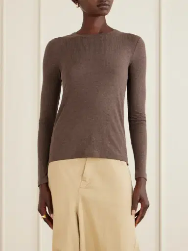 Max Mara Salmone Ribbed Jersey T-shirt | Thumbnail 3