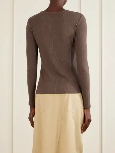 Max Mara Salmone Ribbed Jersey T-shirt | Thumbnail 4
