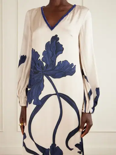 ANDRES OTALORA Aduma Embellished Floral-print Satin Maxi Dress | Thumbnail 4 ANDRES OTALORA Aduma Embellished Floral-print Satin Maxi Dress | Thumbnail 4