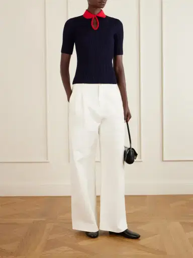 Jil Sander Two-tone Ribbed Wool Polo Shirt | Thumbnail 2 Jil Sander Two-tone Ribbed Wool Polo Shirt | Thumbnail 2
