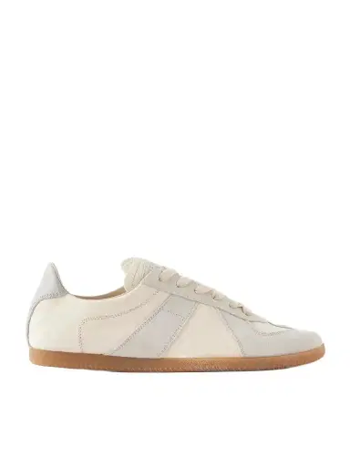 Maison Margiela Replica Suede-trimmed Textured-leather Sneakers | Thumbnail 1 Maison Margiela Replica Suede-trimmed Textured-leather Sneakers | Thumbnail 1