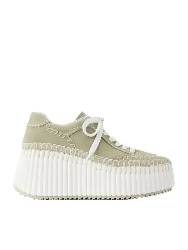 Chloé Nama Patchwork Suede-trimmed Leather Platform Sneakers