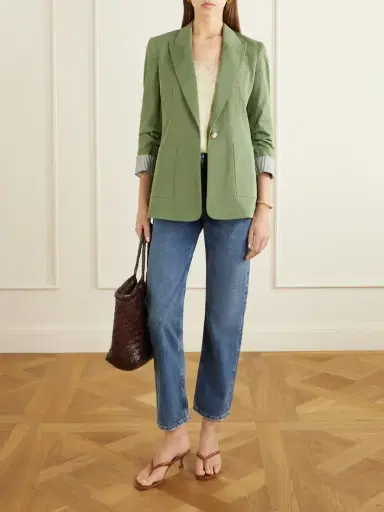 Veronica Beard Mcallin Dickey Cotton-blend Poplin Blazer | Thumbnail 2 Veronica Beard Mcallin Dickey Cotton-blend Poplin Blazer | Thumbnail 2