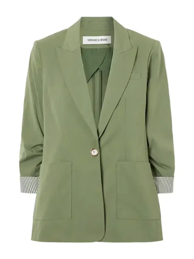 Veronica Beard Mcallin Dickey Cotton-blend Poplin Blazer
