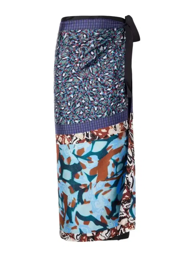 Dries Van Noten Printed Silk-twill Midi Wrap Skirt