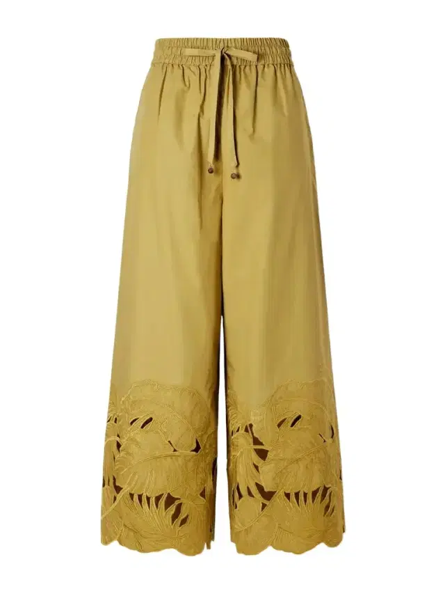Mahon Embroidered Cotton Wide-leg Pants