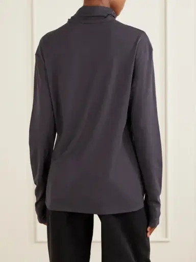 Lemaire Tie-detailed Cotton-jersey Blouse | Thumbnail 4 Lemaire Tie-detailed Cotton-jersey Blouse | Thumbnail 4