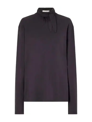 Lemaire Tie-detailed Cotton-jersey Blouse | Thumbnail 1 Lemaire Tie-detailed Cotton-jersey Blouse | Thumbnail 1
