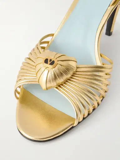 Valentino Garavani Coeur Royal 85 Logo-embellished Metallic Leather Sandals | Thumbnail 5 Valentino Garavani Coeur Royal 85 Logo-embellished Metallic Leather Sandals | Thumbnail 5