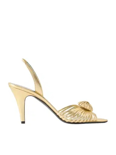 Valentino Garavani Coeur Royal 85 Logo-embellished Metallic Leather Sandals | Thumbnail 1 Valentino Garavani Coeur Royal 85 Logo-embellished Metallic Leather Sandals | Thumbnail 1
