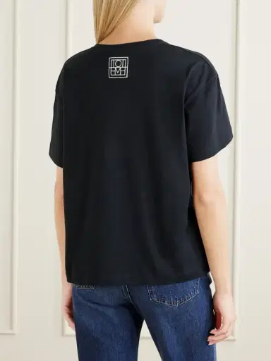 TOTEME Logo-embroidered Organic Cotton T-shirt | Thumbnail 4 TOTEME Logo-embroidered Organic Cotton T-shirt | Thumbnail 4