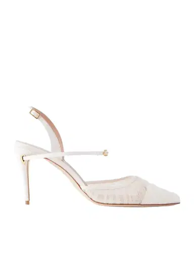 Jennifer Chamandi Mattia 85 Leather-trimmed Lace Pumps | Thumbnail 1 Jennifer Chamandi Mattia 85 Leather-trimmed Lace Pumps | Thumbnail 1