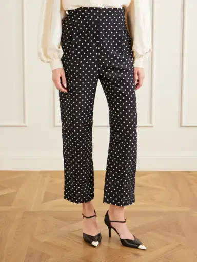 Valentino Garavani Polka-dot Silk Crepe De Chine Wide-leg Pants | Thumbnail 3 Valentino Garavani Polka-dot Silk Crepe De Chine Wide-leg Pants | Thumbnail 3
