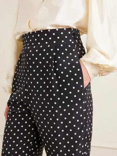 Valentino Garavani Polka-dot Silk Crepe De Chine Wide-leg Pants | Thumbnail 5 Valentino Garavani Polka-dot Silk Crepe De Chine Wide-leg Pants | Thumbnail 5