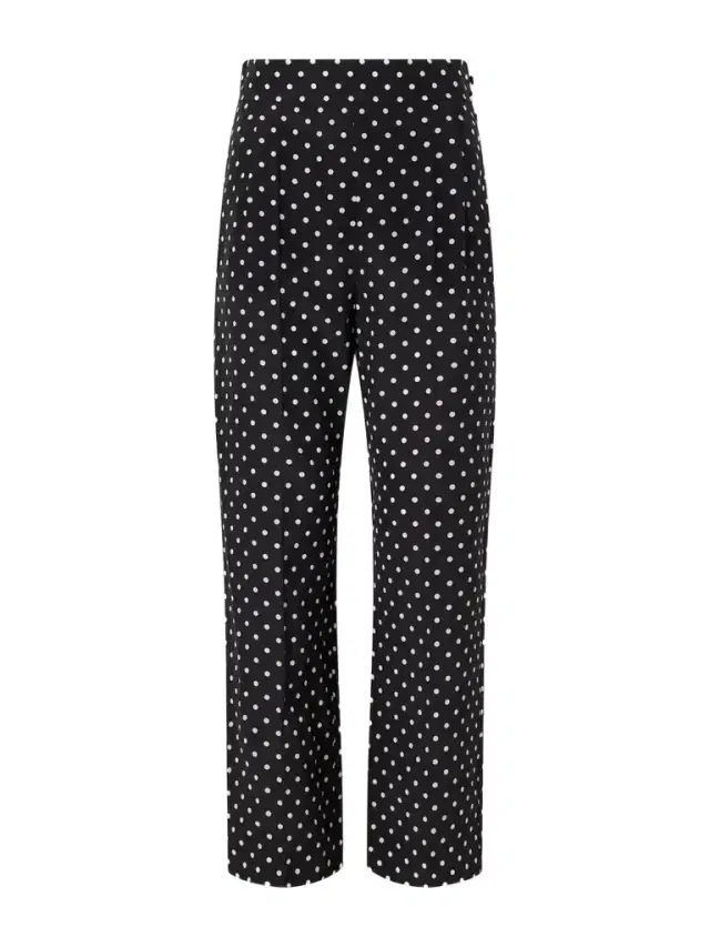 Valentino Garavani Polka-dot Silk Crepe De Chine Wide-leg Pants