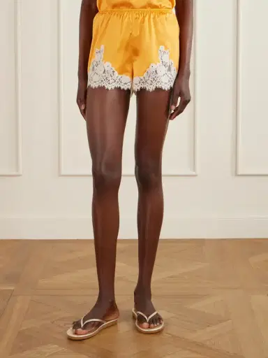 DÔEN Iona Lace-trimmed Silk-satin Shorts | Thumbnail 3 DÔEN Iona Lace-trimmed Silk-satin Shorts | Thumbnail 3