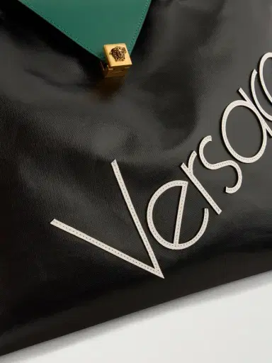 Versace Logo-appliquéd Leather-trimmed Coated-canvas Tote | Thumbnail 5 Versace Logo-appliquéd Leather-trimmed Coated-canvas Tote | Thumbnail 5