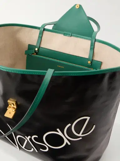 Versace Logo-appliquéd Leather-trimmed Coated-canvas Tote | Thumbnail 6 Versace Logo-appliquéd Leather-trimmed Coated-canvas Tote | Thumbnail 6