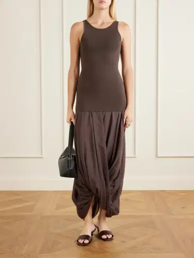 TOTEME Draped Organic Cotton And Lyocell-blend Maxi Skirt | Thumbnail 2 TOTEME Draped Organic Cotton And Lyocell-blend Maxi Skirt | Thumbnail 2