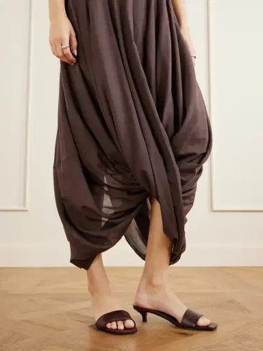 TOTEME Draped Organic Cotton And Lyocell-blend Maxi Skirt | Thumbnail 5 TOTEME Draped Organic Cotton And Lyocell-blend Maxi Skirt | Thumbnail 5