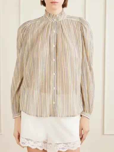 ALIX OF BOHEMIA Annabel Sandlilt Striped Cotton-voile Blouse | Thumbnail 3 ALIX OF BOHEMIA Annabel Sandlilt Striped Cotton-voile Blouse | Thumbnail 3