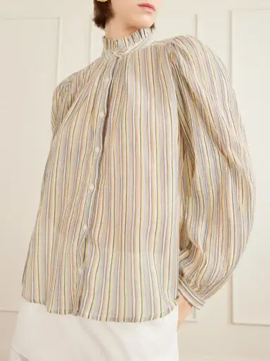 ALIX OF BOHEMIA Annabel Sandlilt Striped Cotton-voile Blouse | Thumbnail 5 ALIX OF BOHEMIA Annabel Sandlilt Striped Cotton-voile Blouse | Thumbnail 5
