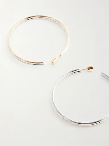 Jennifer Fisher Thread Gold And Silver-tone Hoop Earrings | Thumbnail 3 Jennifer Fisher Thread Gold And Silver-tone Hoop Earrings | Thumbnail 3