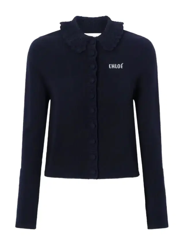Chloé Logo-embroidered Wool Cardigan