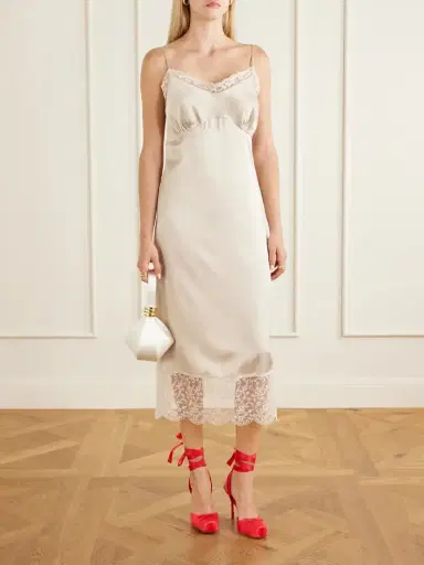 Christian Louboutin Cassia Lace Up 100 Crepe Satin Squared Toe Ballerina Pump | Thumbnail 4